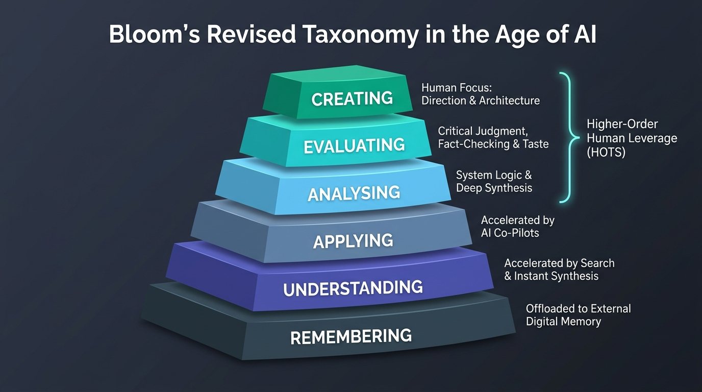 Bloom’s Revised Taxonomy in the Age of AI: How cognitive automation elevates human effort to analysing, evaluating, and creating